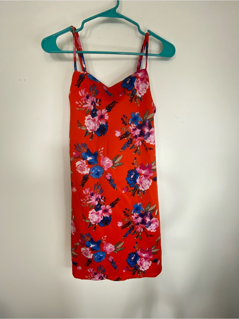 Japna Red Floral Slip Mini Dress